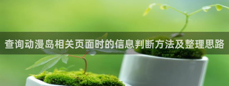 jojo的奇妙冒险动漫:查询动漫岛相关页面时的信息判断方法及整理思路