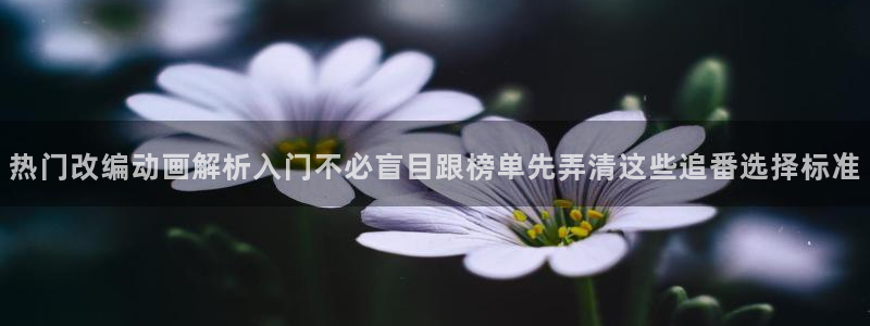 叭嗒动漫：热门改编动画解析入门不必盲目跟榜单先弄清这些追番选择标准